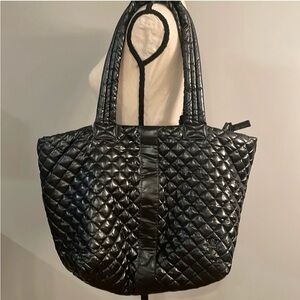 Oliver Thomas Black Quilted Tote Bag